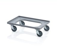 Chassis for crates - 2 swivel wheels, gray color
