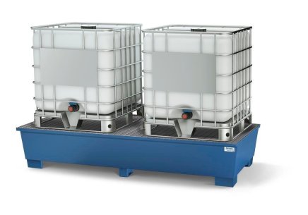 Catch basin on classic-line legs for 2 IBC tanks - 1