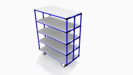 Trolley for laminate shelf material