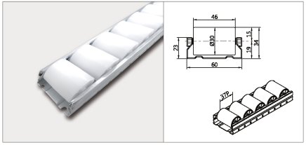 Roller track PL-601F_WM roller diameter 30 mm - 1