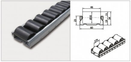 Roller track PL-601F_EM (ESD), diameter of rollers 30 mm - 1