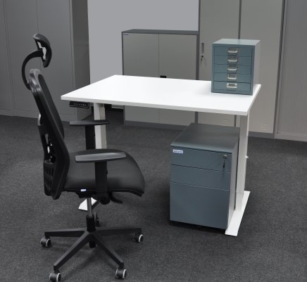 Office desk with storage space and chair EO12_HDT_HDK_York - 1