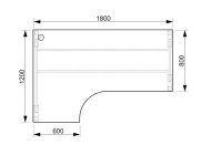 Office desk Ergo right Hobis UEA 180060P - 2