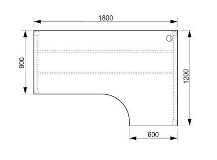 Hobis Ergo office desk left UE180060L - 2