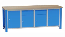 Workshop table with inserted containers SD42122