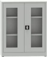 Metal filing cabinet with Plexiglas glass doors C2973H1