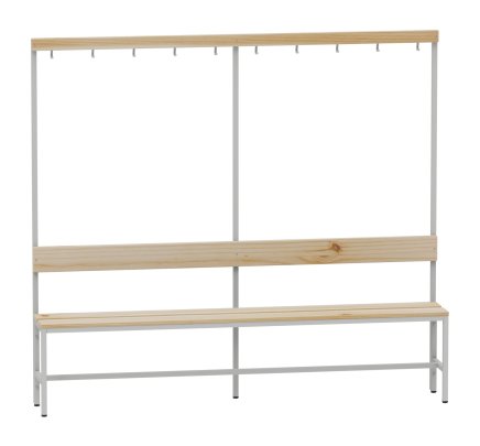 Changing room bench A6810 - width 2000 mm - 1