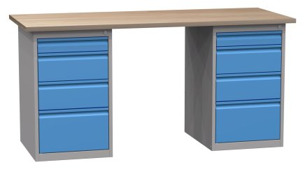 Workshop table with base container SD41734 1700 mm - 1
