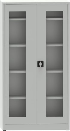 Metal filing cabinet with Plexiglas glass doors C29740 - 1