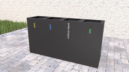 Steel III outdoor bin for sorted waste - 1