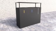 Outdoor bin with roof for sorted waste Steel II - 1
