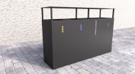 Outdoor bin with roof for sorted waste Steel IV - 1