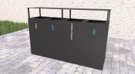 Outdoor bin with roof for sorted waste Steel IV - 2