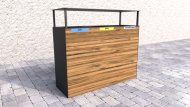Outdoor wooden litter bin with roof Pera II - 1