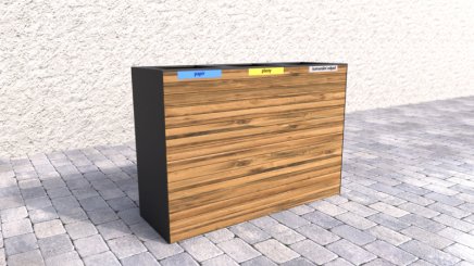 Outdoor wooden litter bin Pera - 2