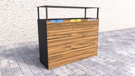 Outdoor wooden litter bin with roof Pera II - 1