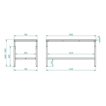 Construction for a built-in workbench - 2