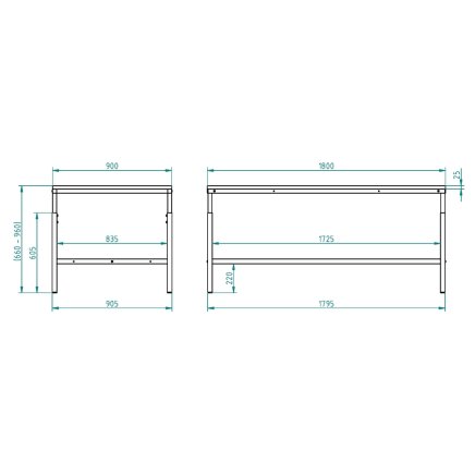 Construction for a built-in workbench - 2