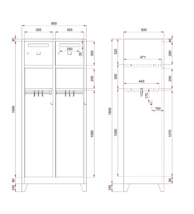 Metal wardrobe FMO/E-700-06.R - 3