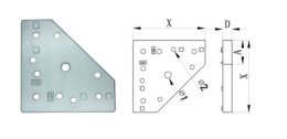 Corner flange for KFG-30 profiles