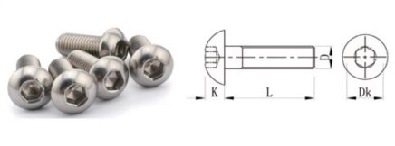 Screw with half-round head KDB-6x12 - 1