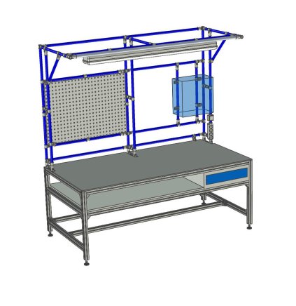 Workshop table made of aluminum profiles with an extension - 1