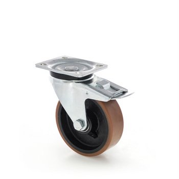 Swivel wheel with brake, diameter 100 mm - 1