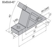Angle 45°, 80x80x9 mm - 2