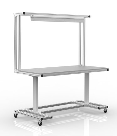 Electrically height-adjustable table made of aluminum profiles - 1