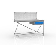 Workshop table with perforated panel width 1500 mm, 24040831 - 1
