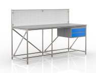 Workshop table with perforated panel width 2000 mm, 24040838 - 4
