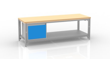 Electrically height-adjustable table made of aluminum profiles - 1