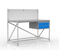 Workshop table with perforated panel width 1500 mm, 24040832 - 1