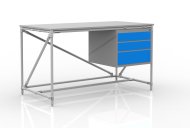 Workshop table with container with three drawers width 1500 mm, 24040539 - 1