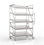 Shelving trolley for crates with inclined shelves 1000 x 600 mm, SP10060 - 4