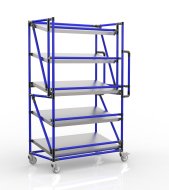 Crate rack trolley with inclined shelves SP100_50_40 - 3