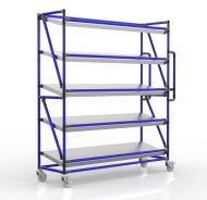 Crate rack trolley with 1500 mm wide inclined shelves, SP15040 (3 models) - 3