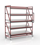 Shelving trolley for crates with inclined shelves 1500 mm wide, SP15050 - 2