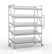 Shelving trolley for crates with inclined shelves 1300 mm wide, SP13060 - 1