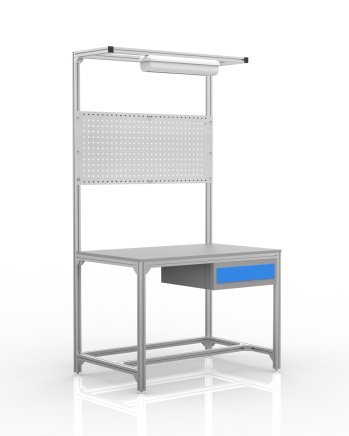 Workshop table made of aluminum profiles, 1 drawer (various variants) - 1