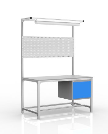 Workbench made of aluminum profiles, container with doors (various options) - 1