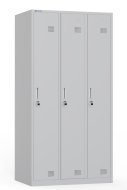 Metal wardrobe with three compartments and padlock closure - 1