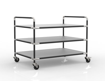 Antistatic shelf trolley with three shelves, 24040236 - 1