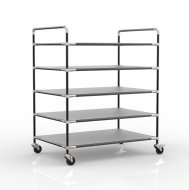 Antistatic shelf trolley with five shelves, 24040240 - 1