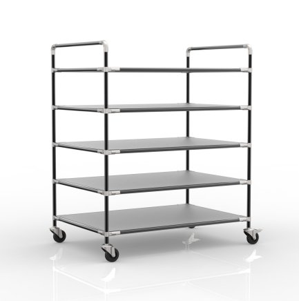 Antistatic shelf trolley with five shelves, 24040240 - 1