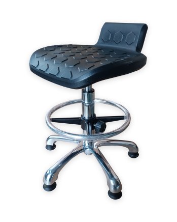 Antistatic ESD workshop stool  with circle and glides E01H - 1