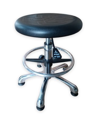 Workshop stool  with circle and glides E06H - 1