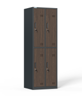Four-compartment metal wardrobe with cylinder lock - 1