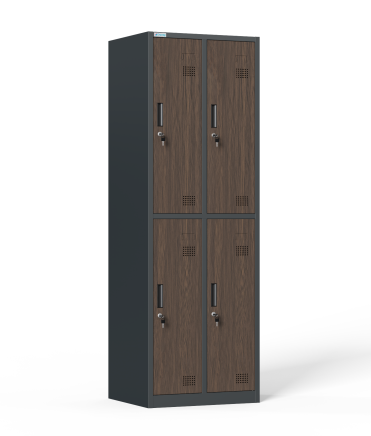 Four-compartment metal wardrobe with cylinder lock - 1