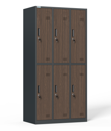Six-section metal wardrobe with cylinder lock - 1